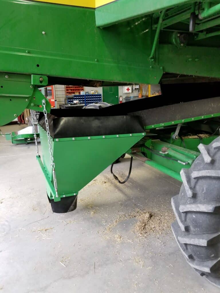 A chaff lining chute on a combine